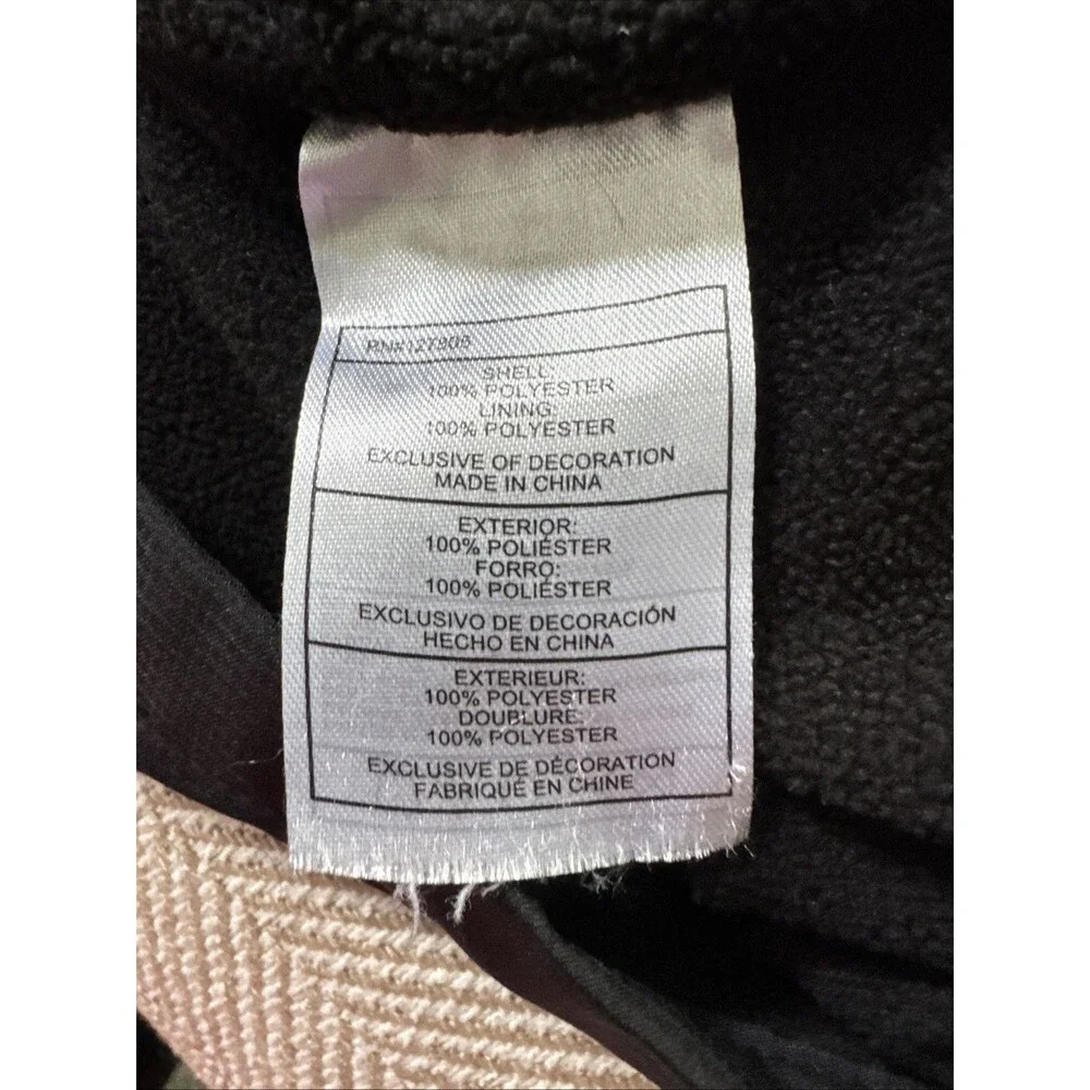 Reebok Jacket Mens 3XL Black Hooded Full Zip Windbreaker Fleece Lined Colorblock